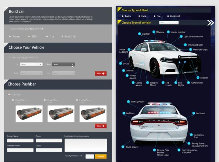 Online Ordering System for Emergency Vehicle Gear